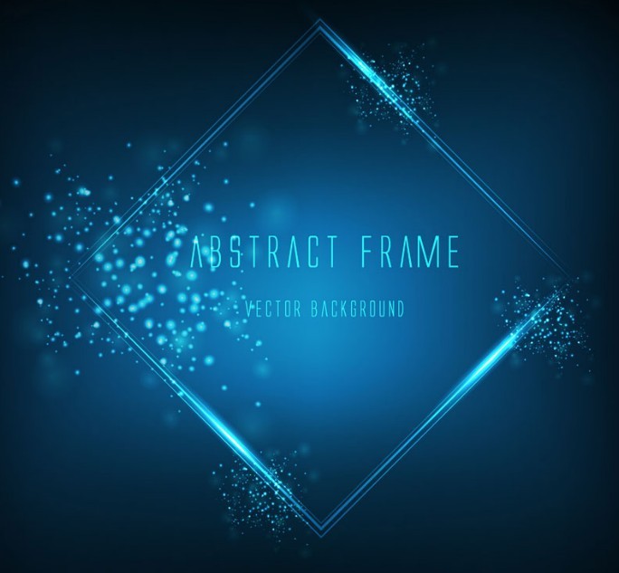 Abstract Blue Frame Background Vector