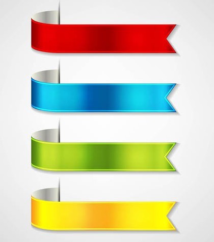 Glossy Ribbon Vector Set 03