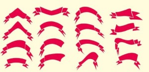 Glossy Ribbon Vector Set 04