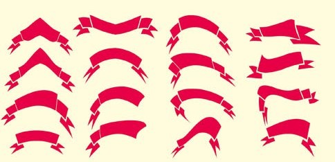 Glossy Ribbon Vector Set 04