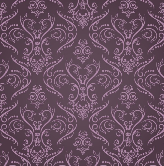 Purple Vintage Floral Pattern Vector