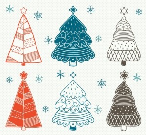 Simple Christmas Tree Design Vector