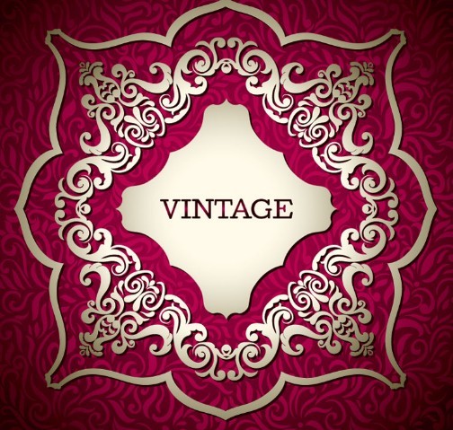 Vintage Golden Floral Badge Vector