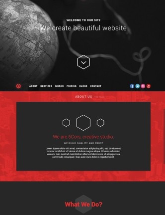Download Free 6Cors - Beautiful One Page Portfolio Website Template PSD ...