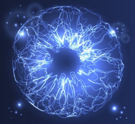 Blue Ball Lightning Vector 02