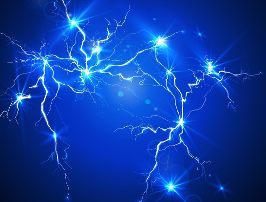 Blue Lightning Background Vector 01