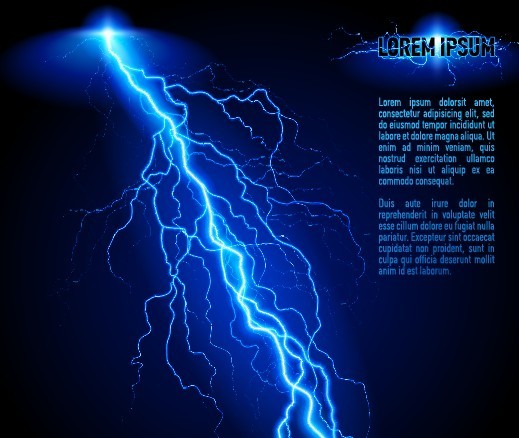 Blue Lightning Background Vector 02