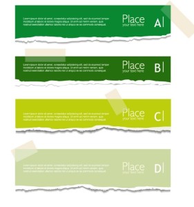 Creative Torn Paper Banner Stickers Vector