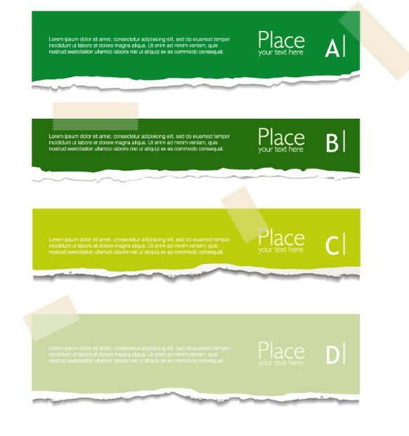 Creative Torn Paper Banner Stickers Vector