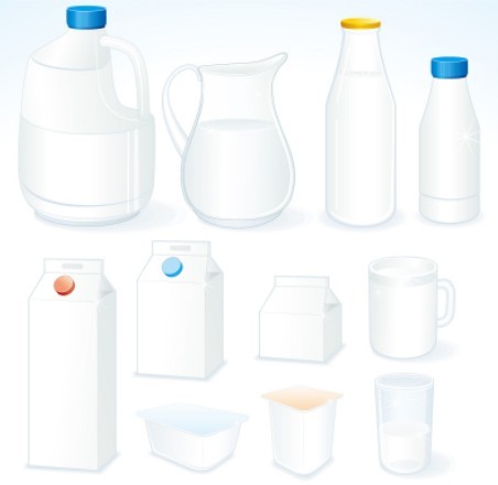 Vector Milk Containers