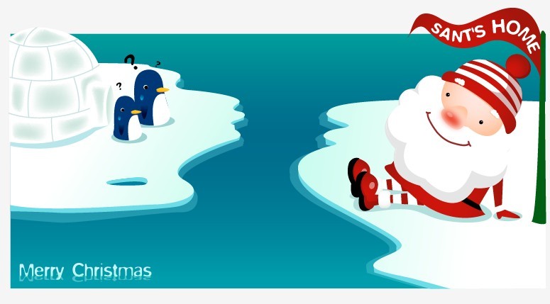Cute Cartoon Santa Claus Vector 01