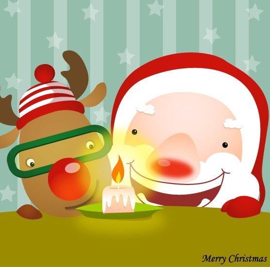 Cute Cartoon Santa Claus Vector 02
