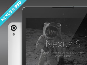 Nexus 9 Lunar White Mockup PSD