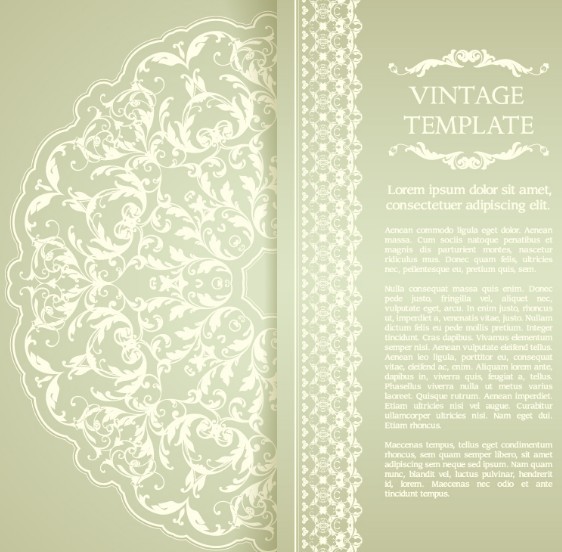 Elegant Floral Vintage Template Vector