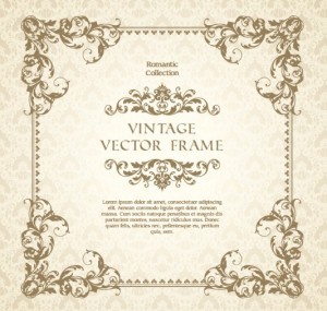Romantic Vintage Floral Frame Template Vector