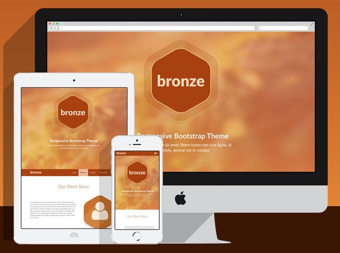 Bronze Responsive Bootstrap Theme PSD