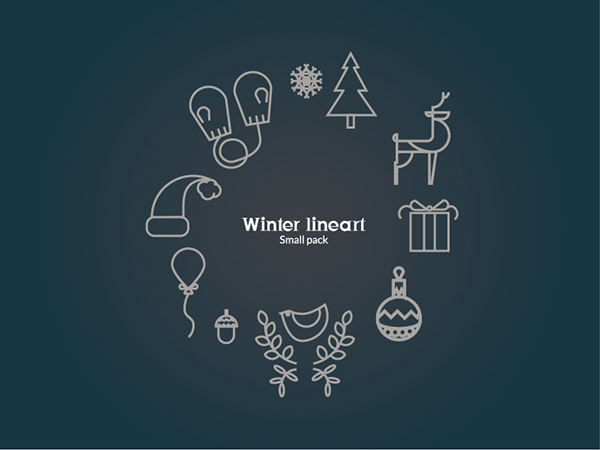 Small Winter Line Icons Pack