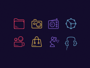 30 Colorful Line Icons Sketch