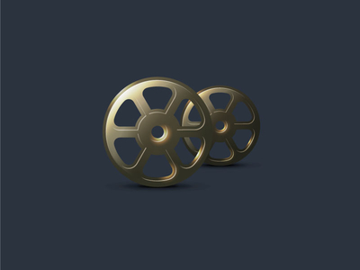 Vintage Film Roll Icon Vector