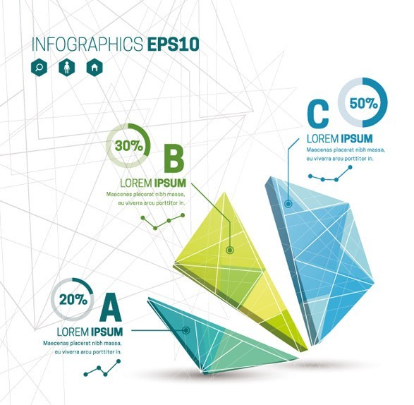 Creative Polygon Diagram For Infographic Vector