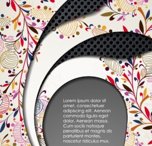 Elegant Floral & Metal Background Vector