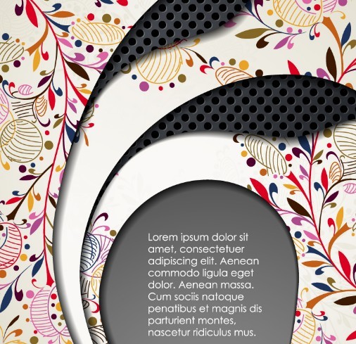 Elegant Floral & Metal Background Vector