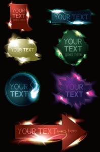 Fashion Glowing Label Set Vector