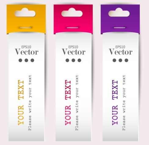 Elegant Colorful Paper Label Vector Set 01