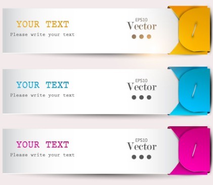 Elegant Colorful Paper Label Vector Set 02