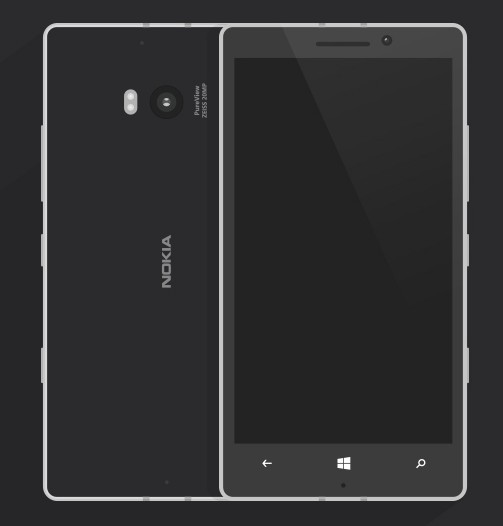 Flat Nokia Lumia 930 Template Vector