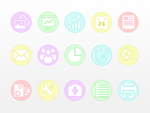 Colored Circular Business Icon Set PSD