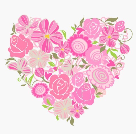 Pink Heart Of Roses Vector