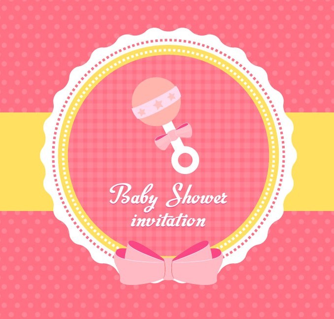 Baby Shower Invitation Card Template Vector
