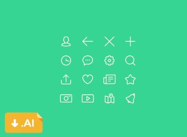 16 iOS 8 icons Vector