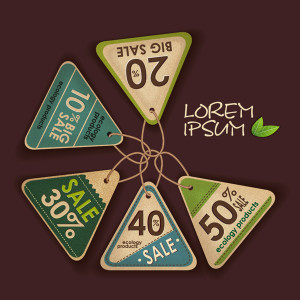 Triangle Retail Sale Tags Vector