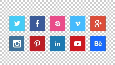 10 Tiny Flat Social Icons PSD