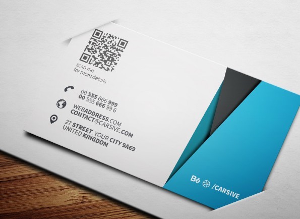 Creative Blue Business Card Template PSD