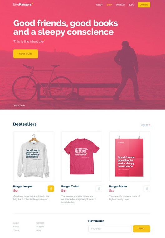 BikeRangers Online Shop Template PSD