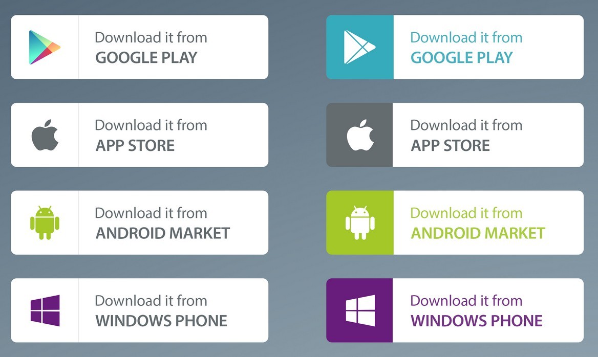 Free App Market Download Buttons PSD - TitanUI