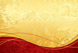 Vintage Red & Gold Floral Background Vector