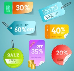Discount & Coupon Label Set Vector