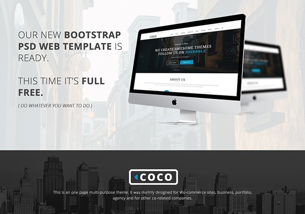 Coco Business Website Theme Template PSD