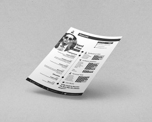 B W Professional Resume Template PSD