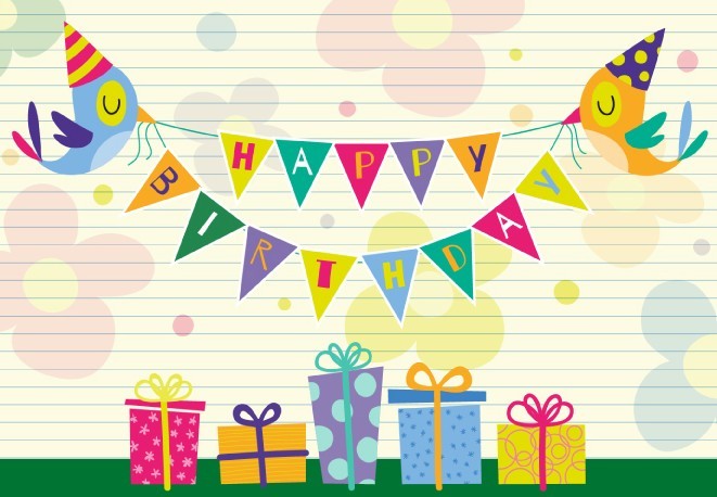Cartoon Birthday Giftbox Card Vector