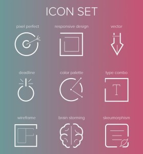 9 Outlined Web UI Icons PSD