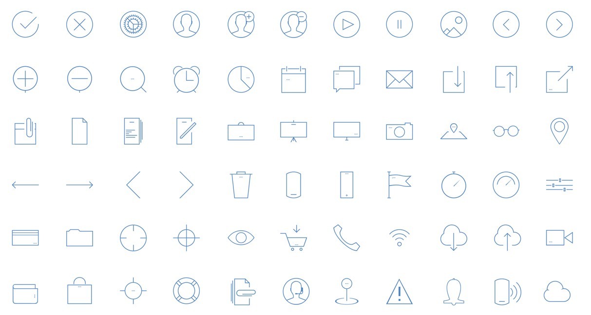 Aircons - 66 Thin Line Icons Vector