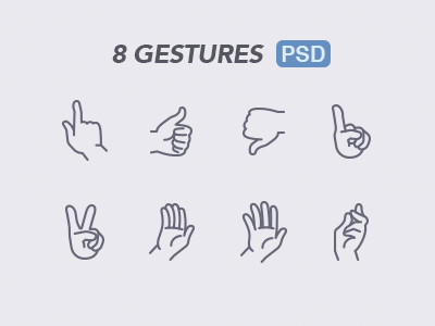 8 Touch Gestures PSD