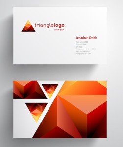 Abstract Triangle Business Card Template Vector