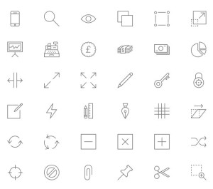 90 Thin Line Icons PSD