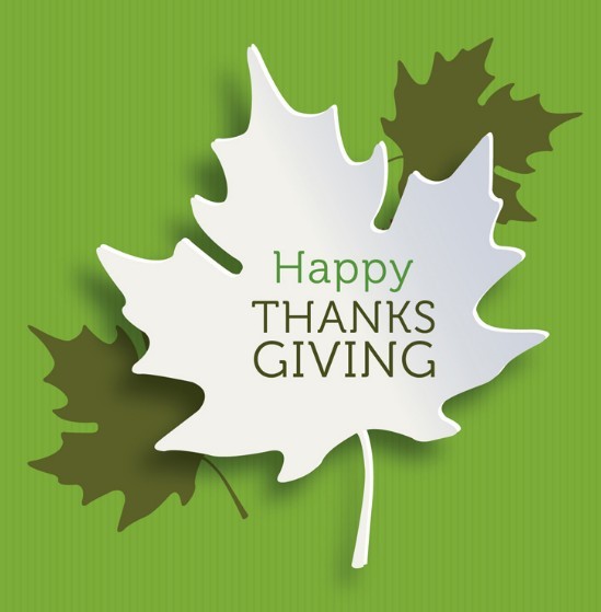 3D Thanks Giving Maple Leaf Vector